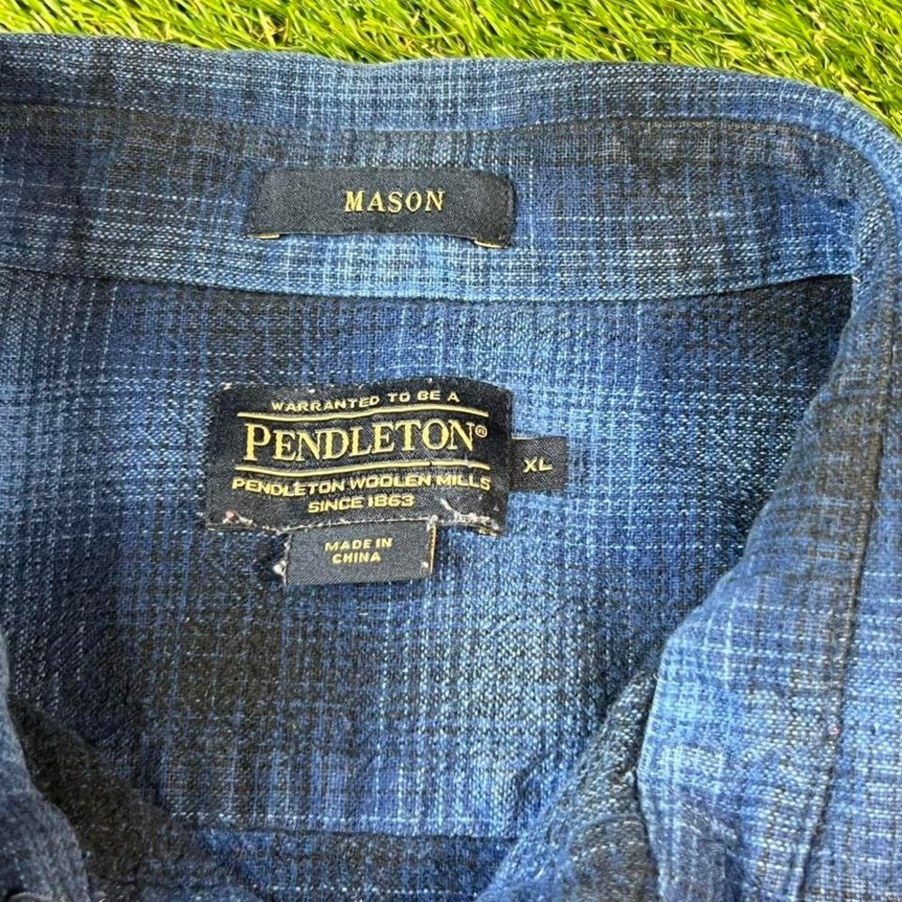 Pendleton Mason blue plaid button up shirt Size XL - Picture 3 of 6